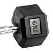 Par Halteres 7kg + 7kg Dumbbell Sextavado Emborrachado Pegada Cromada Gallant (GDB07F3B-PT)